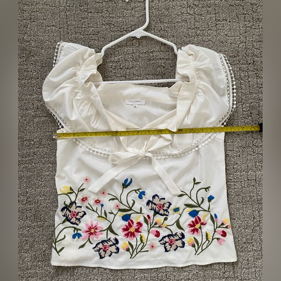 LULUMARI x ANTHROPOLOGIE Floral Embroidered Top Women’s Size Small - Picture 5 of 8